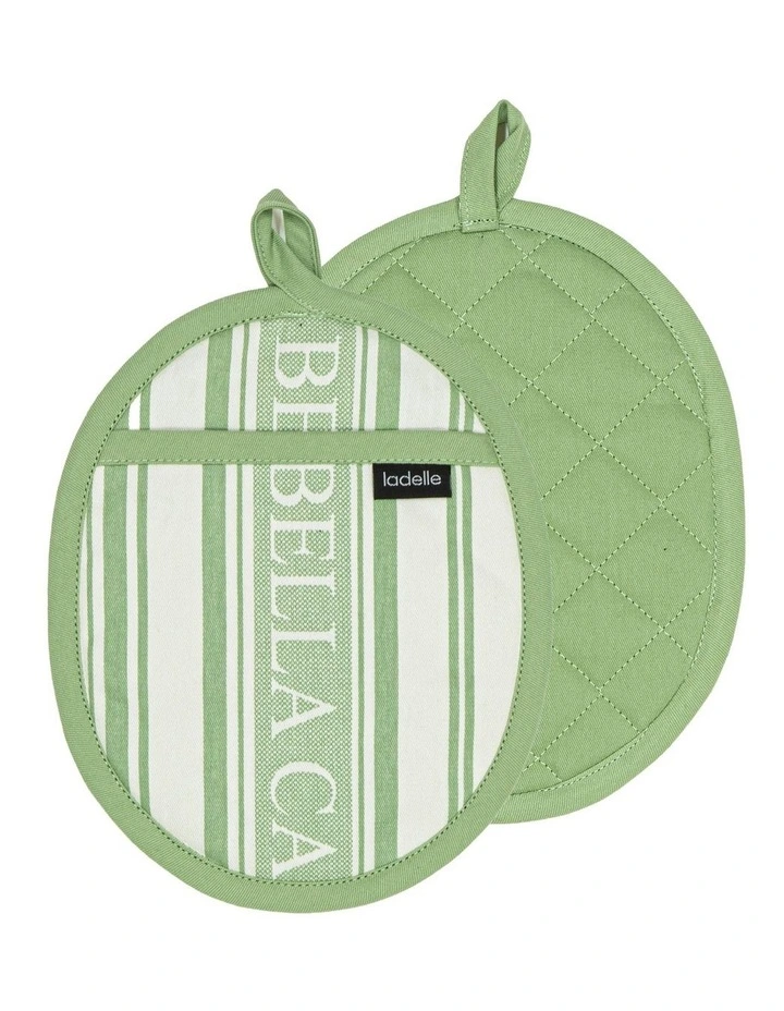 Bella Casa Sage 2pk Oval Potholder image 1