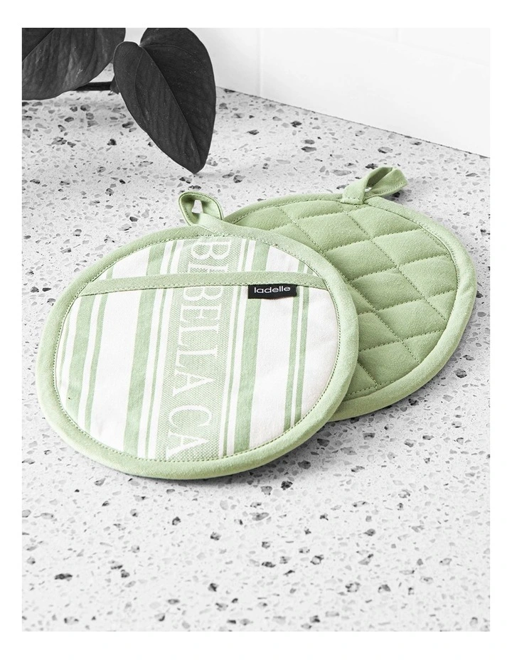 Bella Casa Sage 2pk Oval Potholder image 2