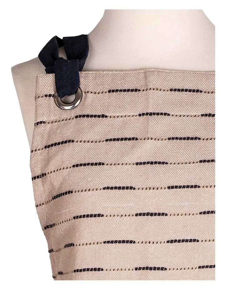 Eco Recycled Cotton Apron Natural/Indigo image 2