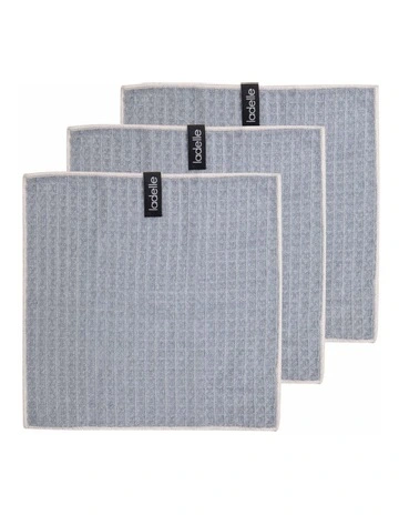 Mega Waffle Microfibre Dishcloth 3 Pack in Grey