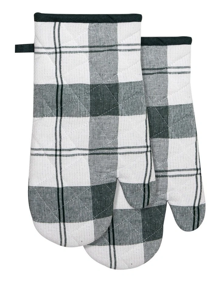 Eco Plaid Oven Mitt 2 Pack in Green image 1