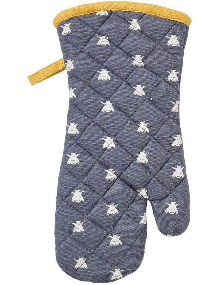Bees Gauntlet Oven Glove in Blue image 1