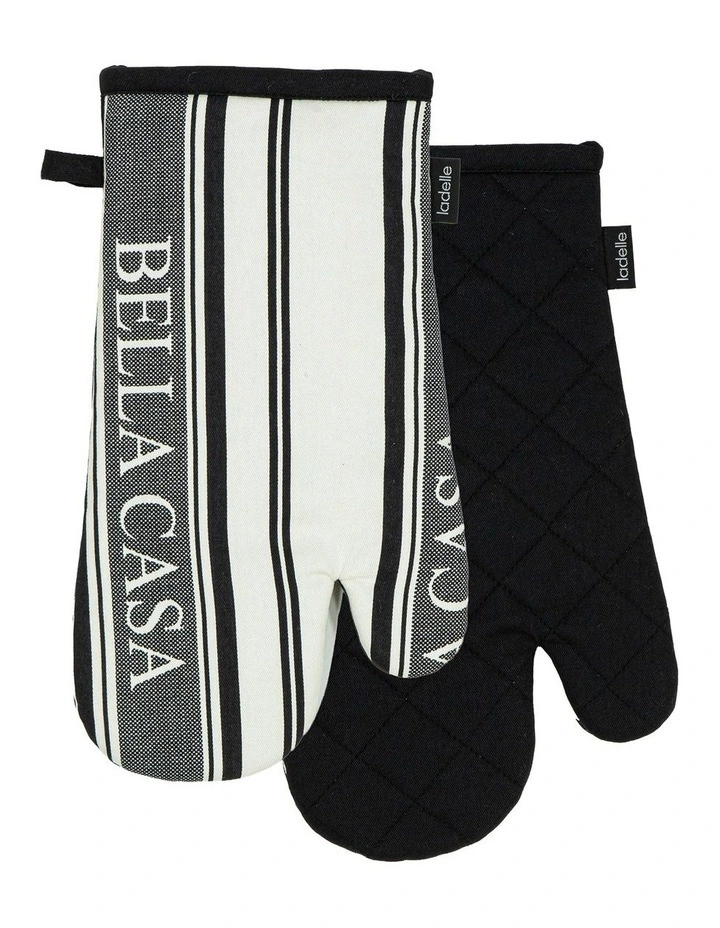 Bella Casa Black 2pk Oven Mitt image 1