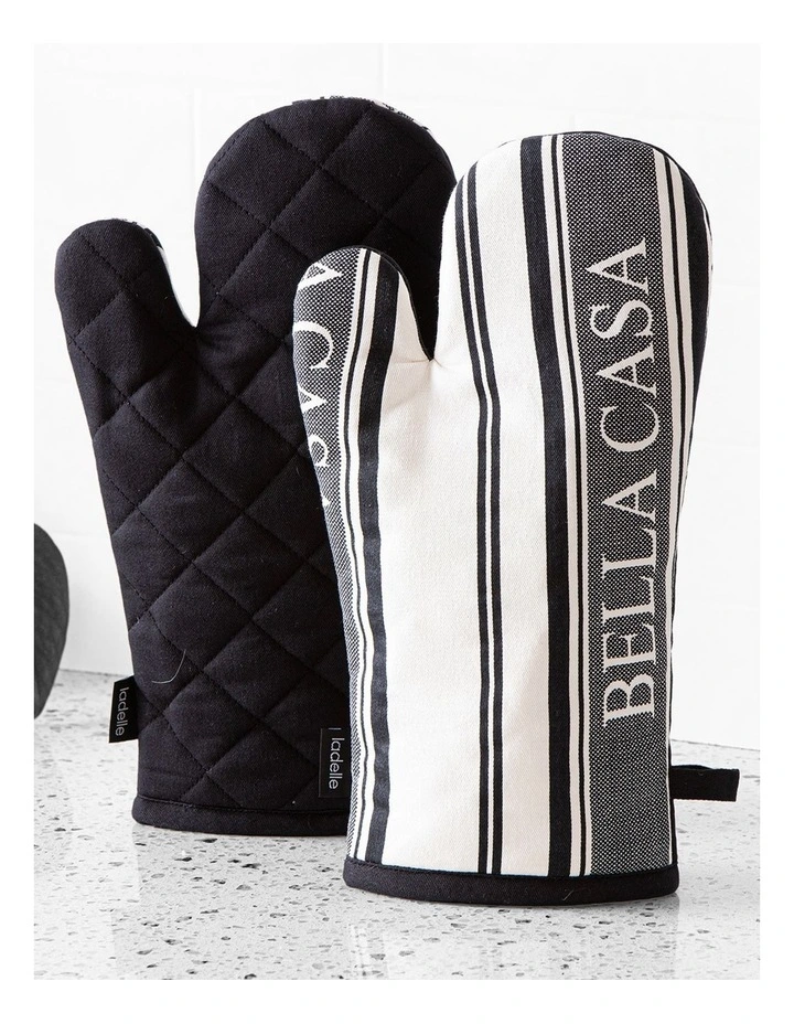 Bella Casa Black 2pk Oven Mitt image 2