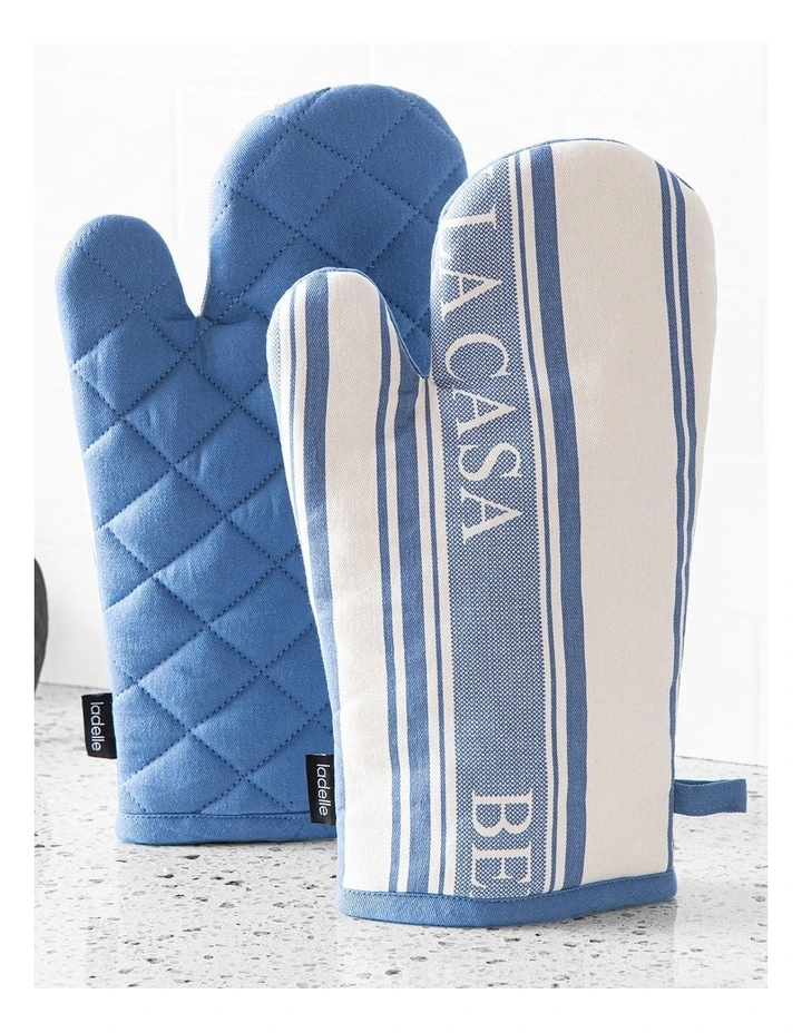 Bella Casa Blue 2pk Oven Mitt image 2