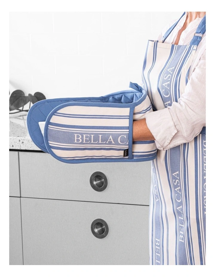 Bella Casa Blue Double Oven Mitt image 2
