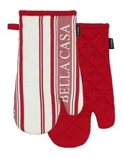 Bella Casa Red 2pk Oven Mitt