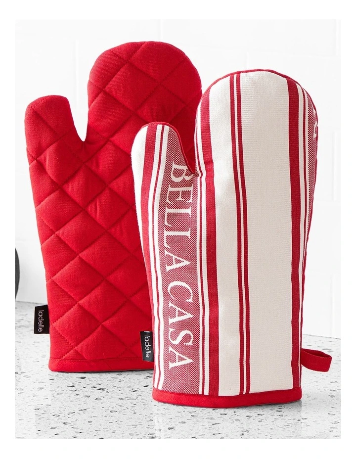 Bella Casa Red 2pk Oven Mitt image 2
