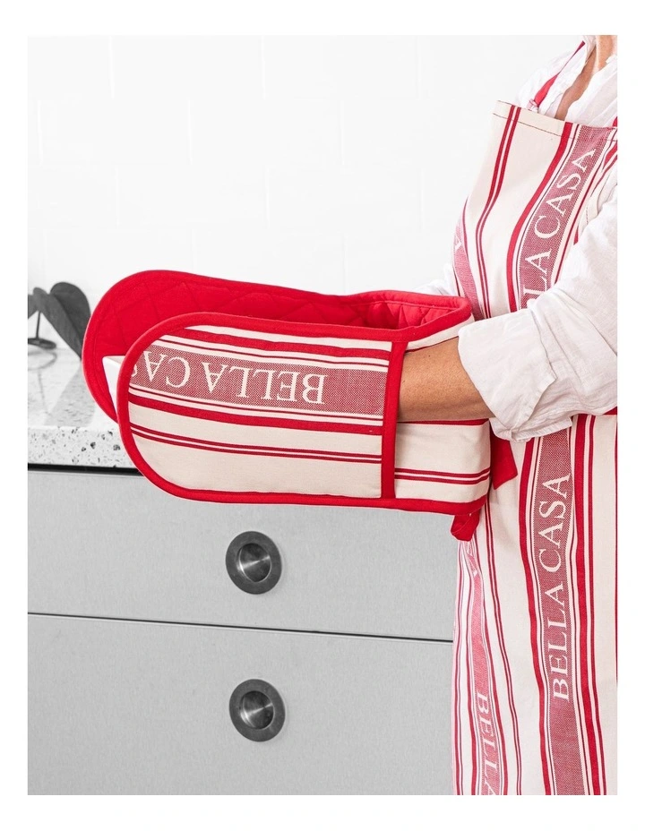 Bella Casa Red Double Oven Mitt image 2