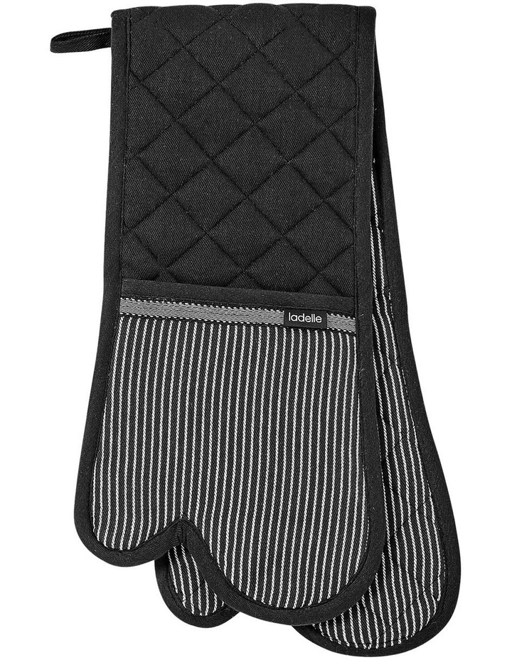 Ladelle Prof. Series III Stripe Black Double Oven Mitt MYER