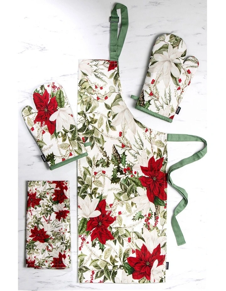 Poinsettia Kitchen Towel 2 Pack in Multi image 2