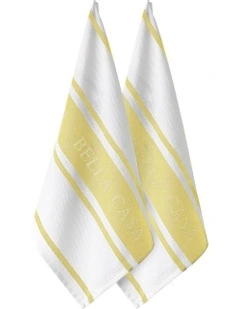 Bella Casa Kitchen Towel 2 Pack in Lemon