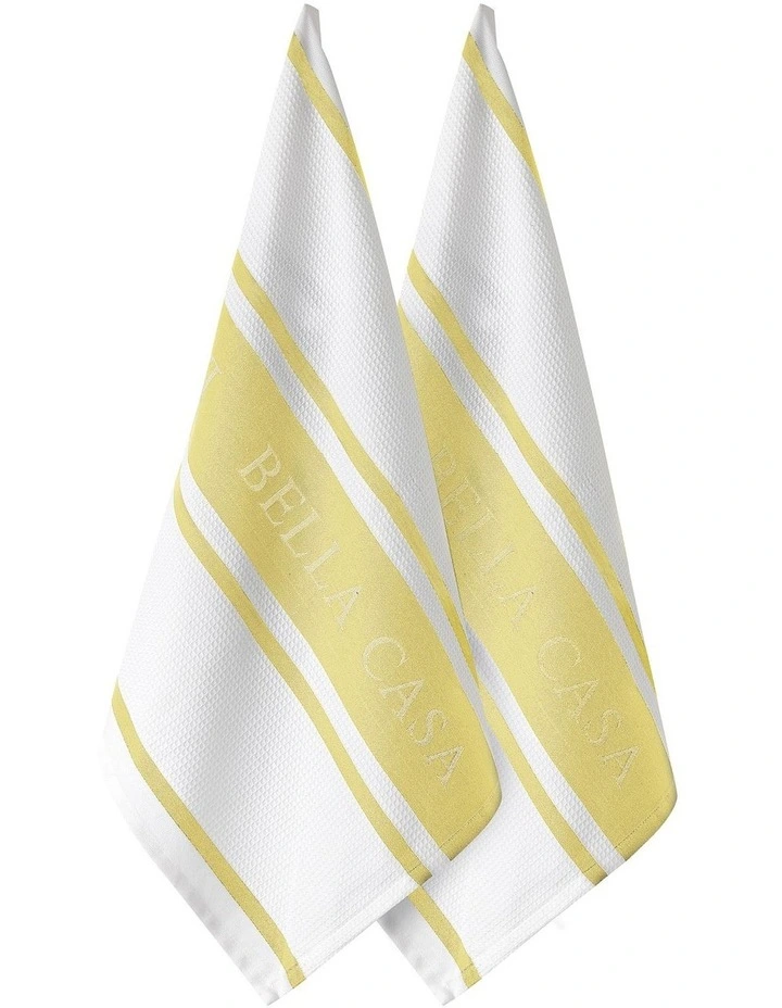 Bella Casa Kitchen Towel 2 Pack in Lemon image 1