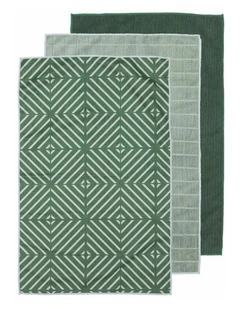 Benton Kitchen Towel Green 4 Pack in Green