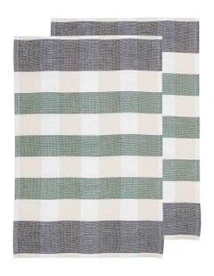 Bailie Terry Kitchen Towel 2 Pack in Charcoal
