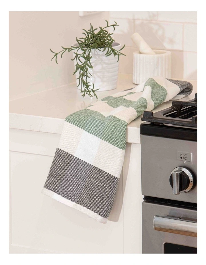 Bailie Terry Kitchen Towel 2 Pack in Charcoal image 2
