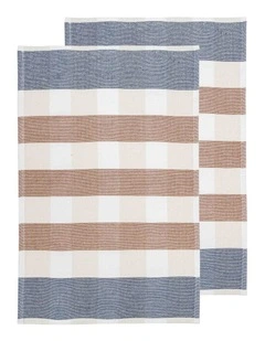Bailie Terry Kitchen Towel 2 Pack in Terracotta