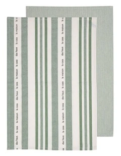 La Casa Kitchen Towel 2 Pack in Leaf