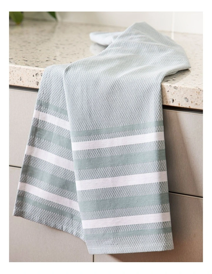 Lennox Stripe Kitchen Towel 2 Pack in Blue image 2