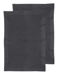 Ollie Waffle Kitchen Towel 2 Pack in Charcoal