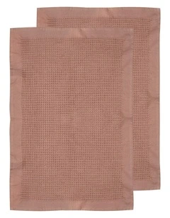 Ollie Waffle Kitchen Towel 2 Pack in Terracotta