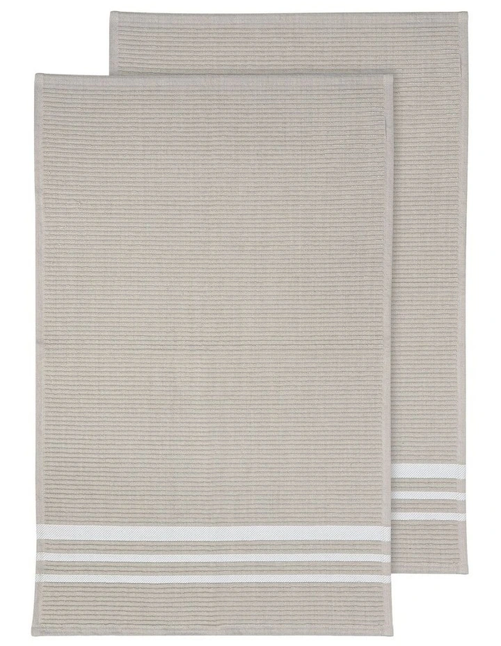 Terry Kitchen Towel 2 Pack in Stone image 1