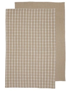 Hemingway Kitchen Towel 2 Pack in Taupe