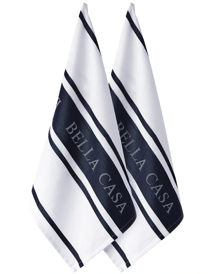 Bella Casa Kitchen Towel 2 Pack in Navy image 1