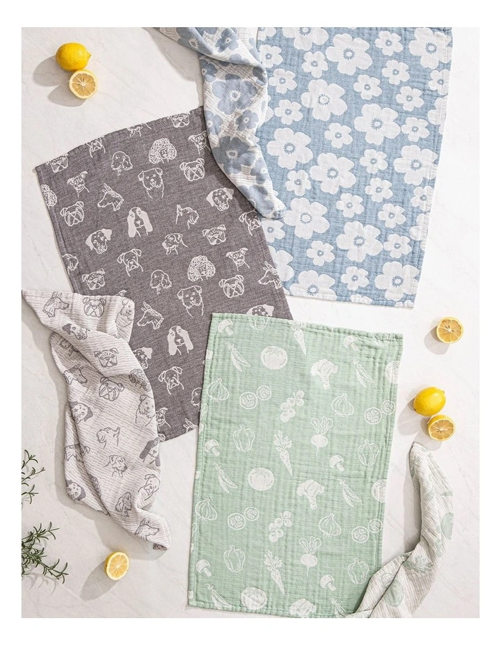 Jacquard Dogs Kitchen Towel 2 Pack in Grey image 4