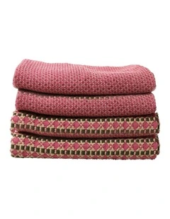 Raspberry Lume Tea Towel 55x75cm - 2 x 2pks