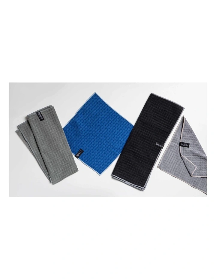 Mega Waffle Microfibre Kitchen Towel 2 Pack in Blue image 2