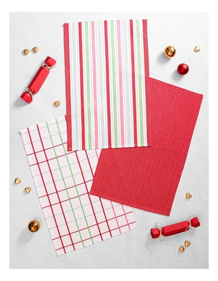 Christmas Weave Brick 3pk Kitchen Towel image 2