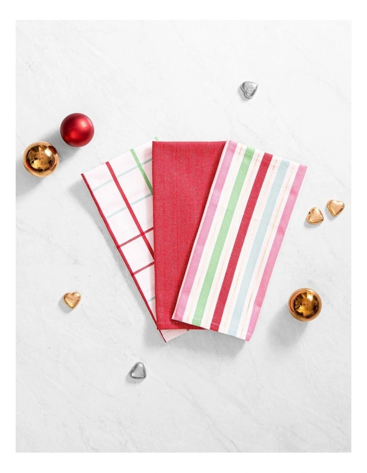 Christmas Weave Brick 3pk Kitchen Towel image 3