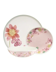 Primula Coupe Dinner Set 12 Piece Gift Boxed in Pink