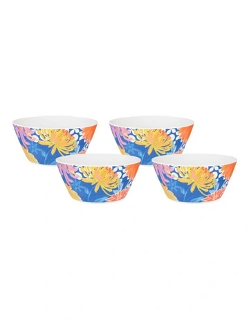 Sunburst Melamine Bowl 15x7cm Set of 4 in Multi