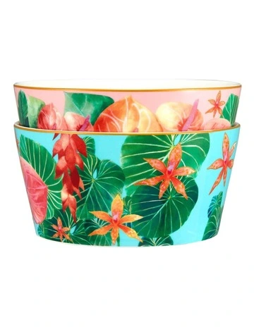 Teas & C's Tropicana Bowl 12x6cm Set of 2 Gift Boxed
