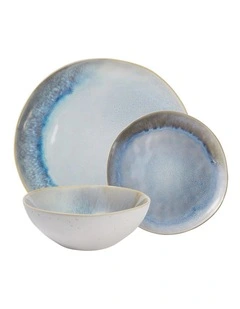 Gift Boxed Lunara Coupe Dinner Set 12 Piece in Blue