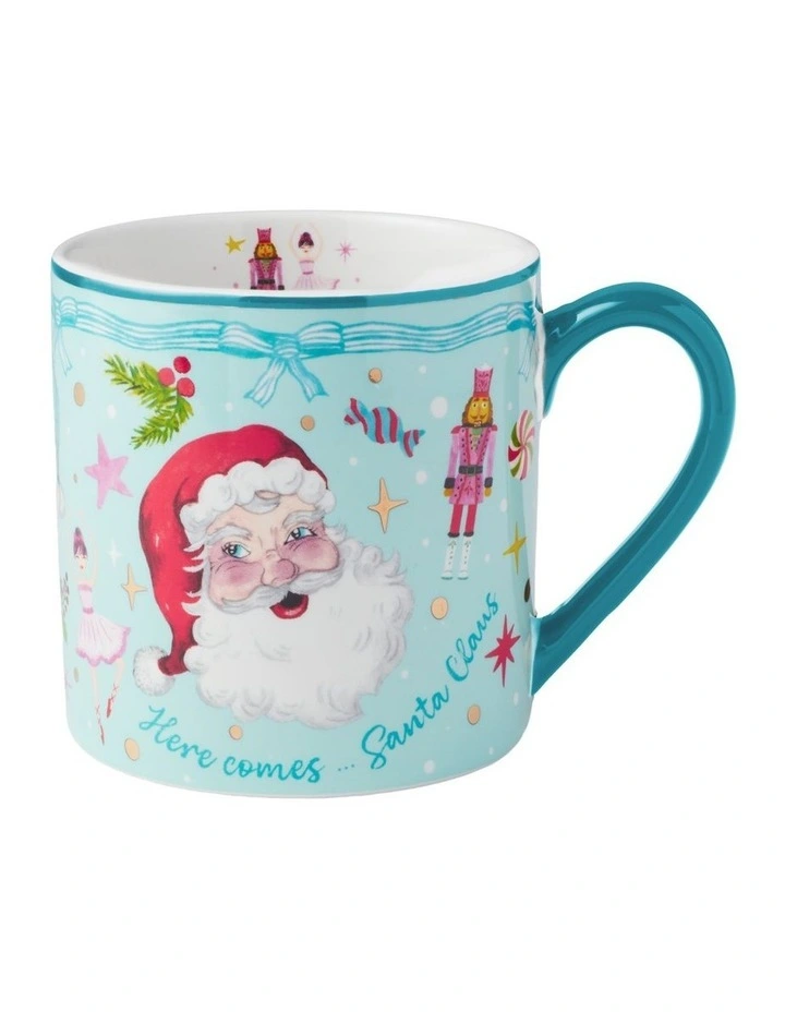 Fa la la Mug 400ml Set of 2 Gift Boxed in Pink/Blue image 2