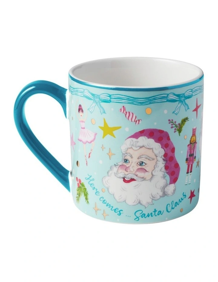 Fa la la Mug 400ml Set of 2 Gift Boxed in Pink/Blue image 4