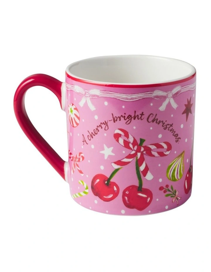 Fa la la Mug 400ml Set of 2 Gift Boxed in Pink/Blue image 5