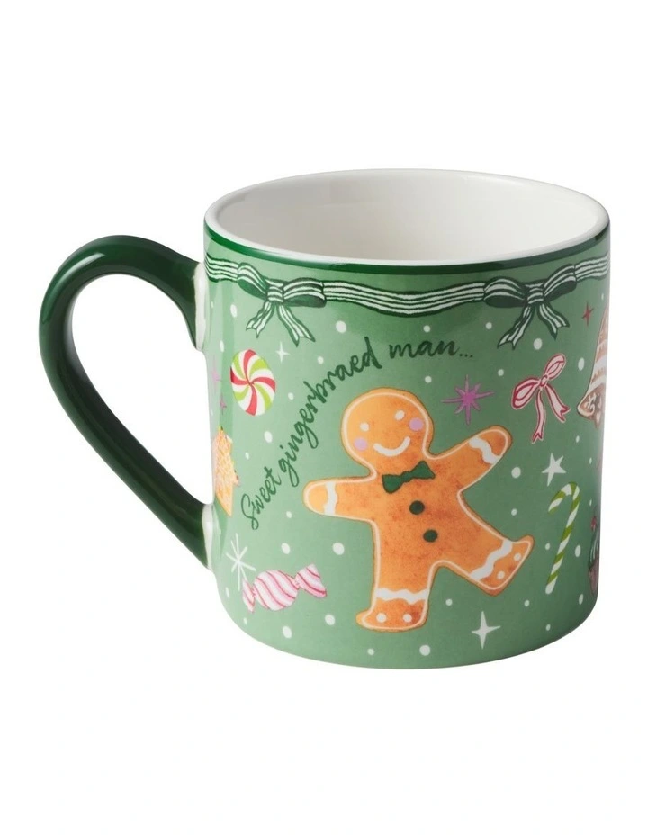 Fa la la Mug 400ML Set of 2 Gift Boxed in Green/Burgundy image 4