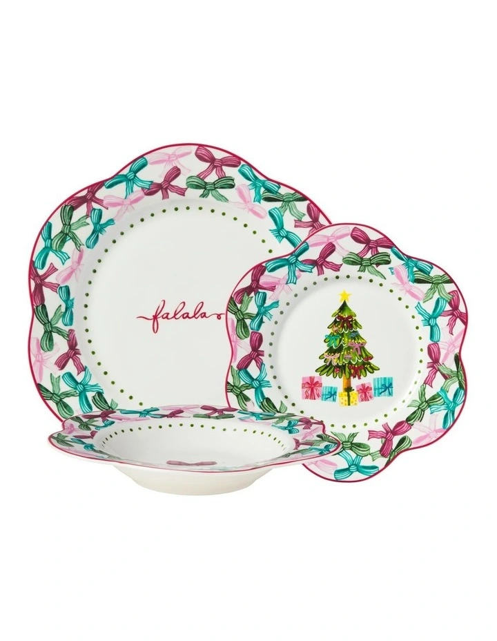 Fa la la Scallop Rim 12pc Dinner Set Gift Boxed image 1