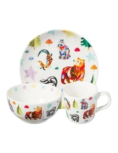 Pete Cromer Woodland Creatures Children's 3pc Dinner Set Gift Boxed