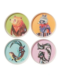 Pete Cromer Woodland Creatures Melamine Plates 19cm Set of 4 Assorted Gift Boxed