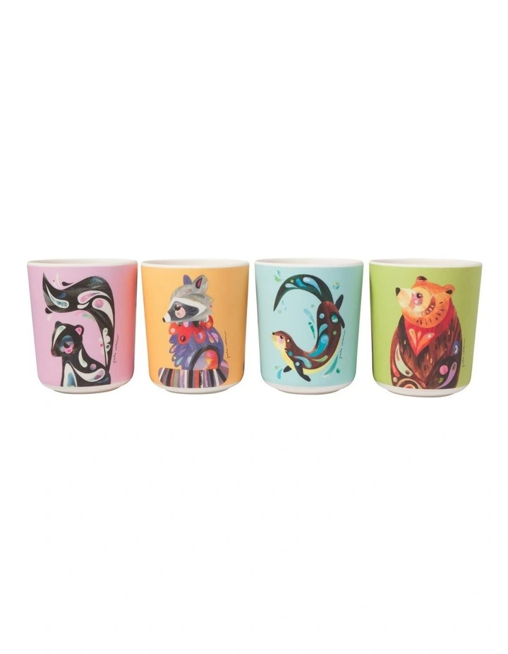 Pete Cromer Woodland Creatures Melamine Tumblers 250ML Set of 4 Assorted GB image 1