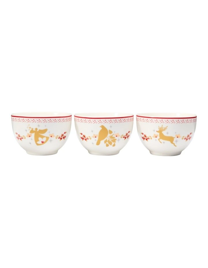 White Christmas 2026 Bowl 10.5x6cm Set of 3 Gift Boxed image 1