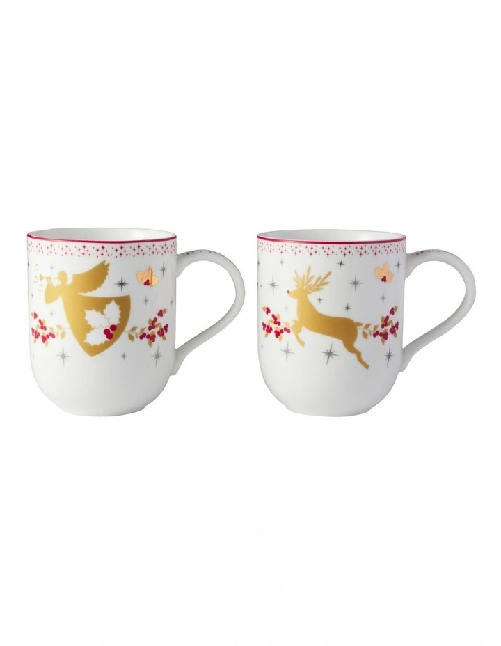 White Christmas 2026 Mug 400ML Set of 2 Assorted Gift Boxed image 1