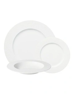 White Basics Diamonds Rim 12pc Dinner Set Gift Boxed