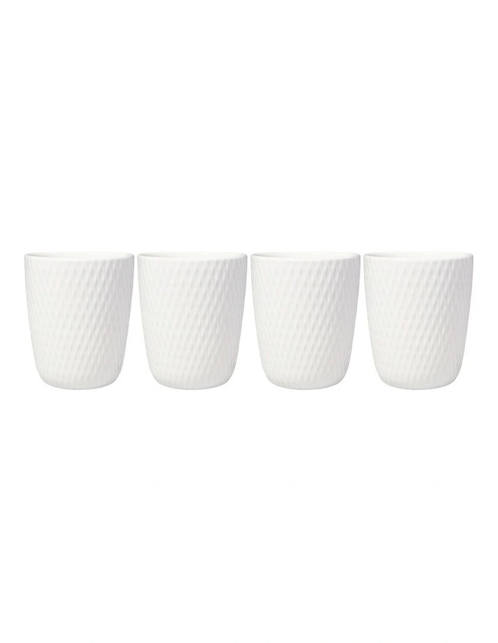 White Basics Diamonds Latte Cup 220ML Set of 4 Gift Boxed image 1