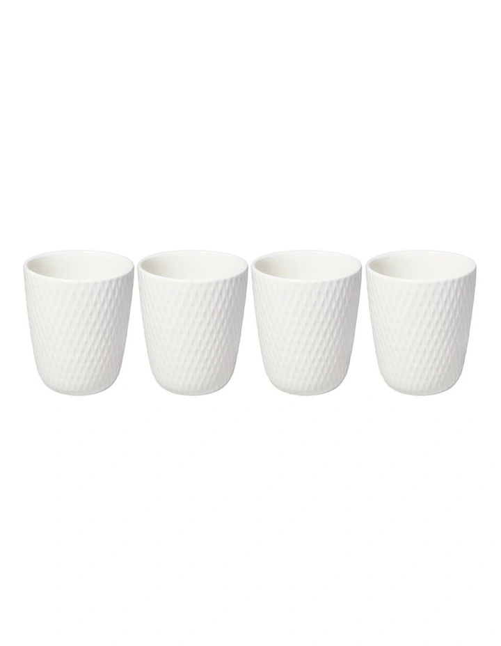 White Basics Diamonds Latte Cup 220ML Set of 4 Gift Boxed image 2